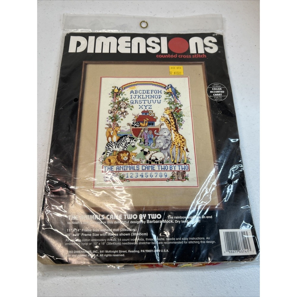 Dimensions Counted Crosstitch The Animals Came Two By Two Sampler Crosstitch Kit